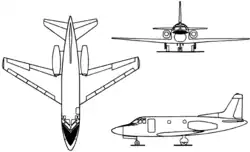 Description de l'image North American T-39 Sabreliner 3-view.png.