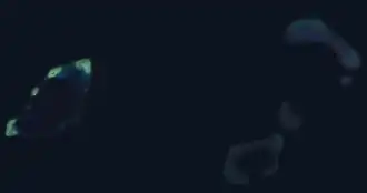 Image satellite du récif North Danger prise par la NASA en 2020.