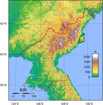 Carte de localisation des monts Chilbo.