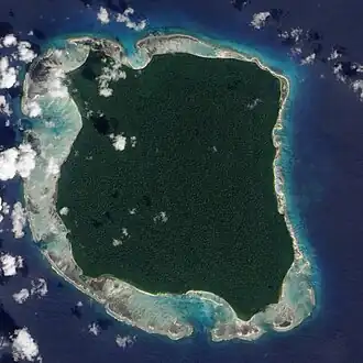 Vue satellite de l'île en 2009.