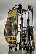 Un portrait géant d'Abdullah Öcalan lors du Nouvel an persan de 2017.