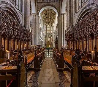 Le chœur de la cathédrale de Norwich. Juillet 2014.