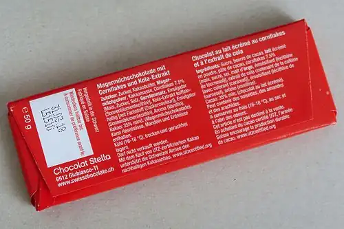 Description des ingrédients au dos l'emballage.