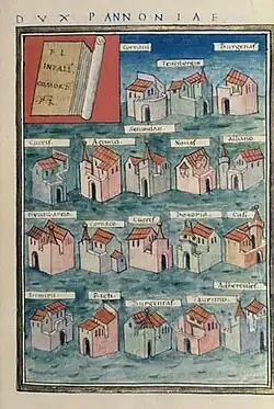 insigne du dux Pannoniae secundae selon la Notitia Dignitatum