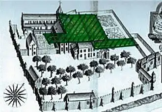 Emprise du parc actuel sur le plan du XVIIe&nbsp;siècle.