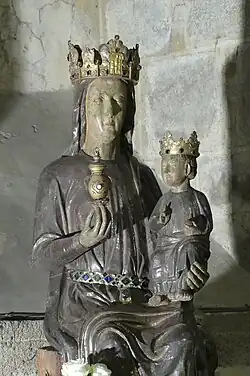 Vierge à l'Enfant tenant une fleur d'épine XIIIe.
