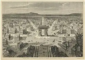 L'Arc de Triomphe sur la place de l'Étoile en 1868.