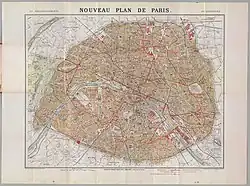 Nouveau plan de Paris, par L. Poulmaire et Garnier frères, 1909.