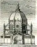 Vue de la nouvelle église Sainte-Marie, projet par Louis Van Overstraeten.