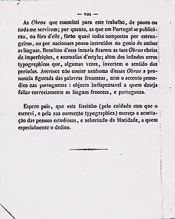 La préface est une traduction littérale en anglais de celle en portugais de la seconde édition du Novo guia da conversaçao en portuguez e francez de 1853, y compris la mention qu'il s'agit d'une seconde édition.