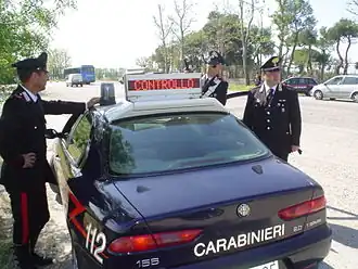 Une Alfa Romeo 156 des Carabinieri 2,0 Twin Spark