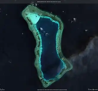 Image satellite du récif Cornwallis du Sud prise par Sentinel-2.