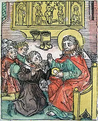 Soumission de l'antipape Grégoire&nbsp;VIII à Calixte&nbsp;II.