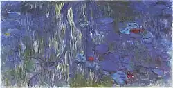 "Water-Lilies, Reflections of Weeping Willows" (1916-19) by Claude Monet - Chichu Museum of Art (W 1857)