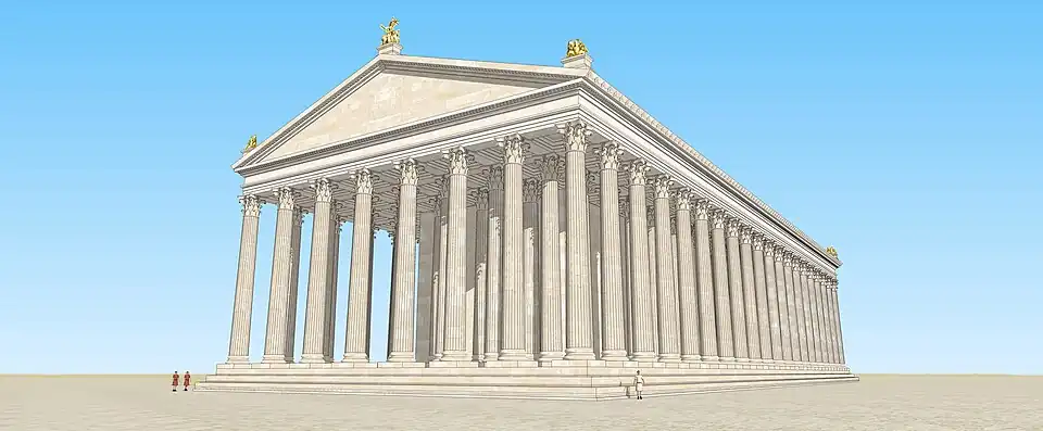 Restitution 3D de l'Olympeion d'Athènes.