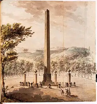 L'obélisque vers la fin du XVIIIe&nbsp;siècle.