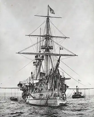 La frégate cuirassée Océan, photographiée par les Neurdein.