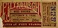 Ticket pour le match du 3 octobre 1936 au Pitt Stadium.
