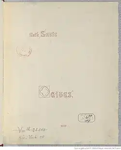 Page de titre de la partition