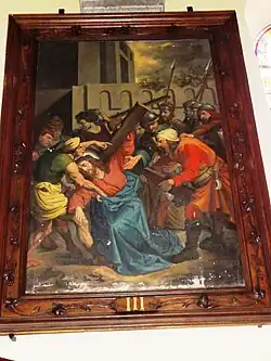 Église, un des stations du chemin de croix (station 3).