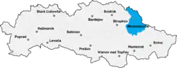 Localisation du district de Medzilaborce dans la région de Prešov (carte interactive)