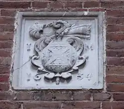 Écu de l’abbesse Jeanne de Mabotte, sur la ferme de la Paix-Dieu, 1634