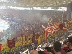 La Curva Sud romaniste durant le derby du 22 septembre 2013