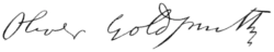 signature d'Oliver Goldsmith