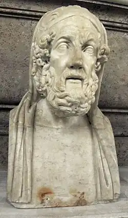 Homère, d'origine hellénistique du IIe&nbsp;siècle&nbsp;av. J.-C. (collection Albani).