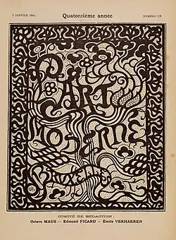 Couverture de la revue L'Art moderne, gravure (1894), musée des Beaux-Arts de Gand.