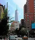 One World Trade Center vu depuis West Broadway.
