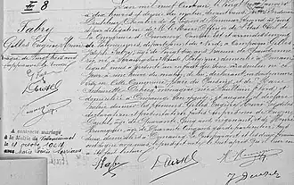 Son acte de naissance.