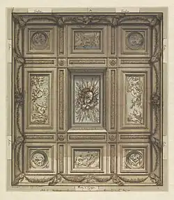 Croquis d'un plafond d'église à la quadratura.