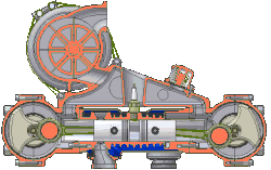 Principe de fonctionnement d'un moteur à pistons antagonistes.