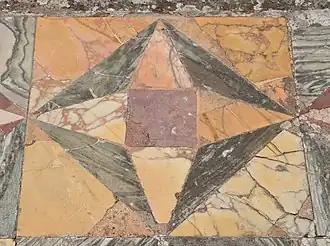Opus sectile avec du marbre jaune antique, Villa d'Hadrien, Tivoli
