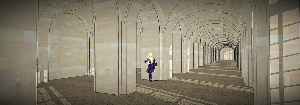 Vue de l'intérieur de l'Orangerie du château neuf de Meudon, vers 1710.