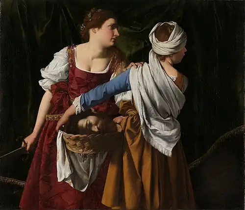 Orazio et Artemisia Gentileschi (?) : Judith et sa servante avec la tête d'Holopherne.