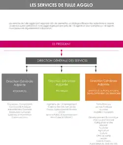 Schéma représentant l'organisation des services de Tulle agglo