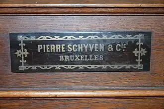 Plaque de signature de Pierre Schyven
