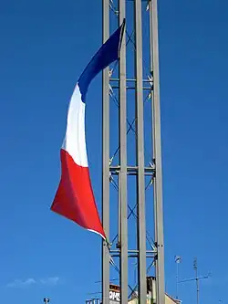Oriflamme tricolore. Ici, à Montpellier.