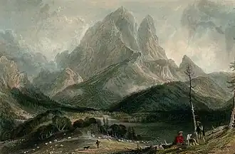 Illustration en couleurs d'une montagne.