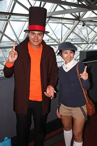 Cosplay du Professeur Layton et de Luke Triton à l'Otakuthon 2014, à Montréal (Canada).