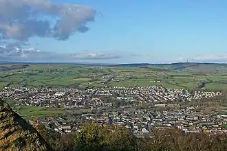 Vue de la ville d'Otley depuis le Chevin.