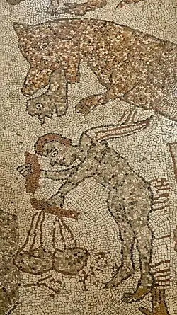 Un ange pèse les péchés des damnés, et-au-dessus de lui, un démon.