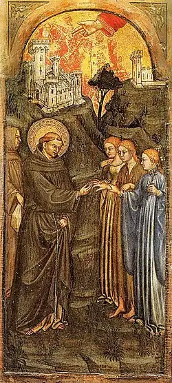 Mariage mystique de Saint François d'Assise avec la pauvreté, Rome, pinacothèque vaticane.