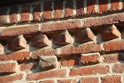 Frise de dents d'engrenage.