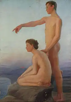 Vor der Bucht von Taormina mit dem Ätna im Hintergrund (vers 1900).