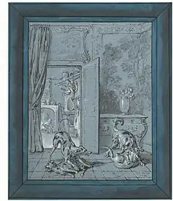 Jean-Baptiste Oudry, La Querelle des chiens et des chats. Fable de La Fontaine.
