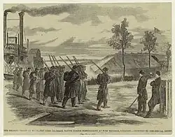 Débarquement des troupes au fort Macomb pendant la guerre de Sécession (1863)