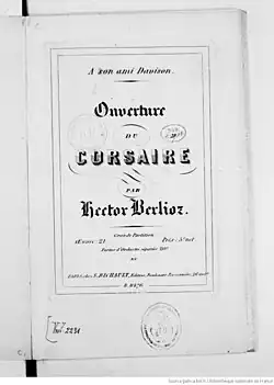 Page de titre de la partition éditée.